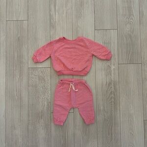Pink Kids Sweatshirt and Pants Set
